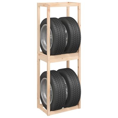 vidaXL Regal za pnevmatike 63x40x180 cm trdna borovina