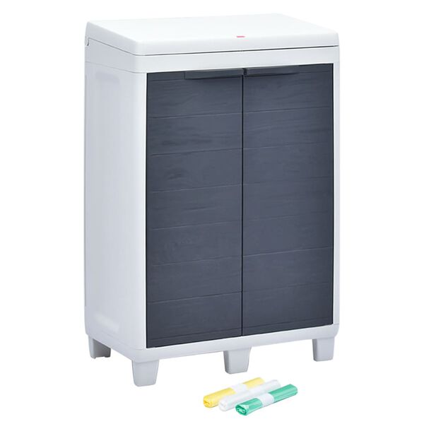 vidaXL Vrtni koš za smeti s 3 vrečami temno siv 65x38x102 cm