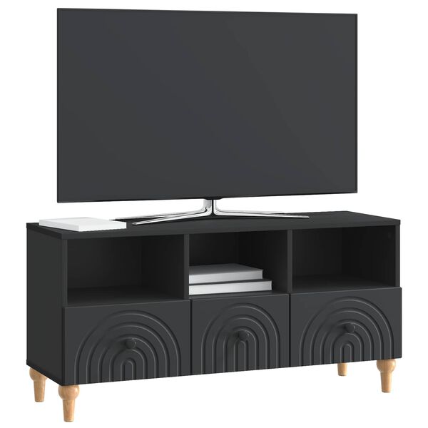 vidaXL TV omarica Črna 102 x 34,5 x 50 cm Konstruirano leseno