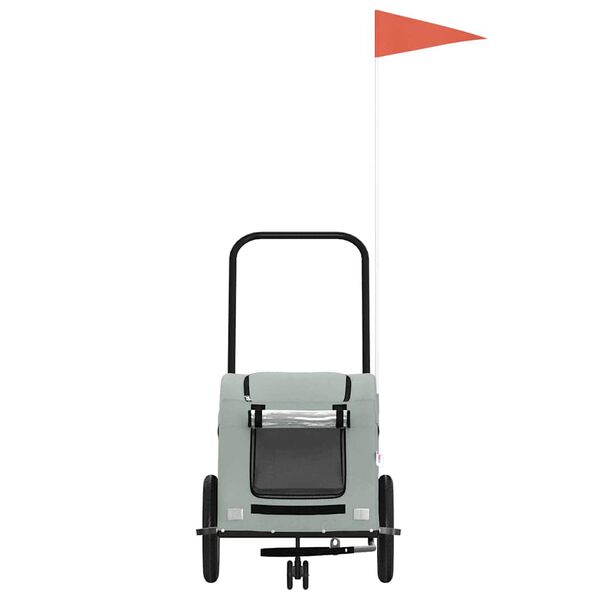 vidaXL Kolesarska prikolica za hišne ljubljenčke siva