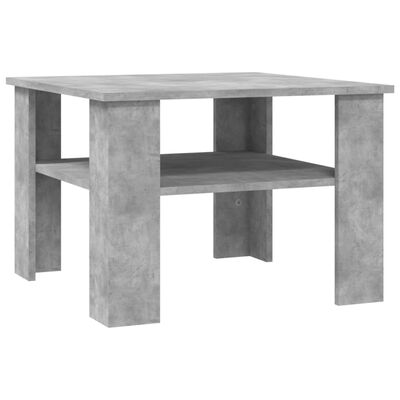 vidaXL Klubska mizica betonsko siva 60x60x42 cm iverna plošča