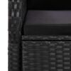 vidaXL Vrtna jedilna garnitura 7-delna z blazinami črna poli ratan