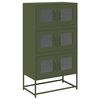 vidaXL Highboard Olive Green 68x39x123 cm Jeklo