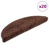 vidaXL Stopni&scaron;čne preproge 20 kosov 56x17x3 cm rjave polkrožne