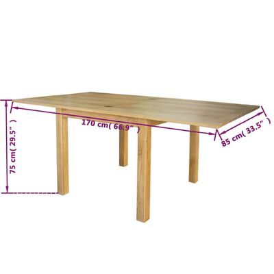 vidaXL Raztegljiva miza hrast 170x85x75 cm