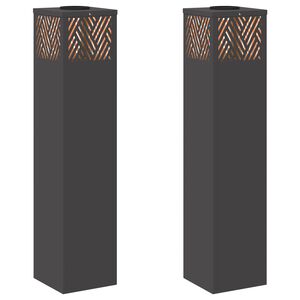 vidaXL Solarno LED svetilo za pot 2 kos Toplo bela 18 x 18 x 80 cm