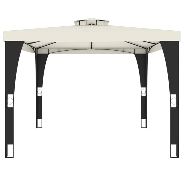 vidaXL Paviljon z dvojno streho krem 3,98x2,98 m jeklo