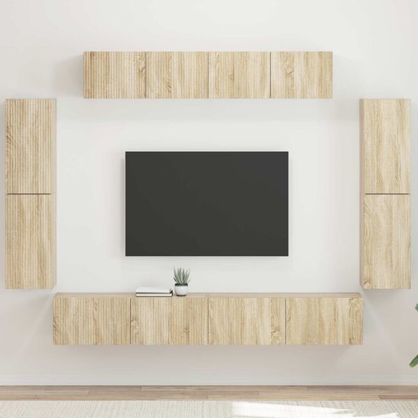 vidaXL TV omarica 8 pcs Sonoma hrast