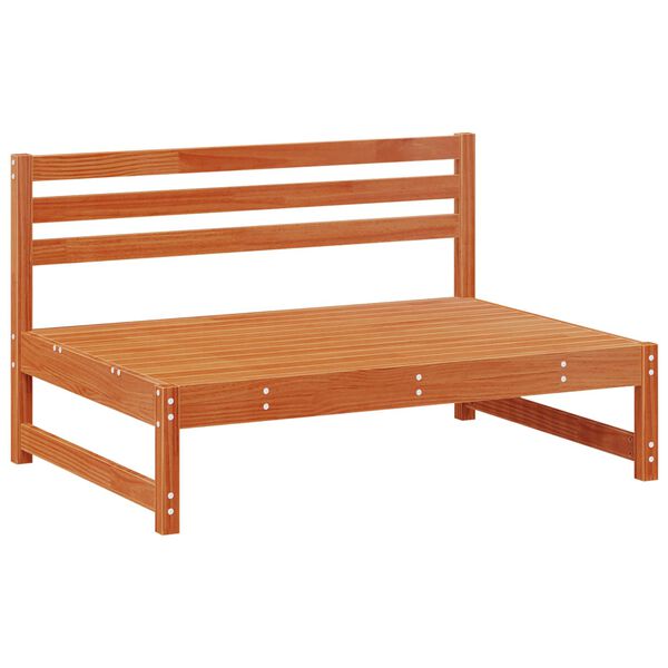 vidaXL Vrtna srednja sofa Masivna borovina Voskan Rjava