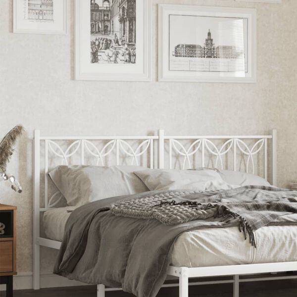 vidaXL Kovinsko vzglavje belo 150 cm