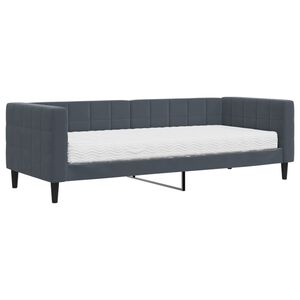vidaXL Dnevna postelja z vzmetnico temno siva 80x200 cm žamet