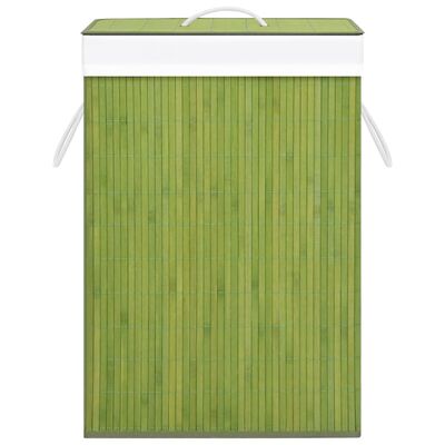 vidaXL Košara za perilo iz bambusa enodelna zelena