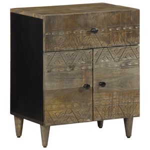 vidaXL nočna omarica svetlo siva 50x33x60 cm masivni les Mango