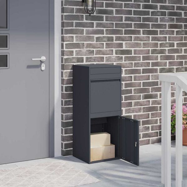 vidaXL &Scaron;katla za dostavo z vrati Antracit 41 x 38 x 103 cm Jeklo