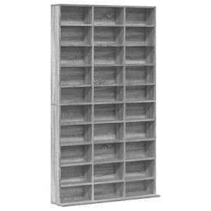 vidaXL Omarica za CD plo&scaron;če siva sonoma 102x23x177,5 cm konstr. les