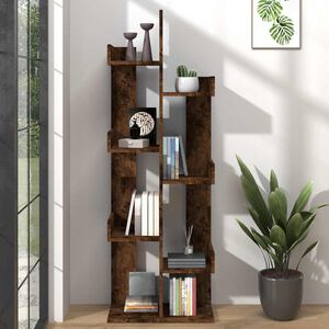 vidaXL Knjižna omara 48x25,5x140 cm dimljeni hrast konstruiran les