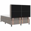 vidaXL LED Box Spring Postelja z vzmetnico Taupe 140 x 190 cm blago
