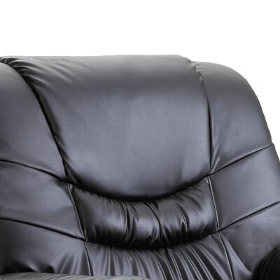 vidaXL Prilagodljiv stol iz umetnega usnja črne barve