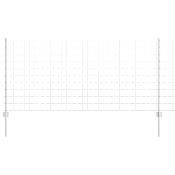 vidaXL Ograja s stebrom srebrna 1 x 25 m Jeklo