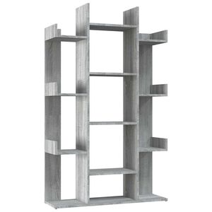 vidaXL Knjižna omara siva sonoma 86x25,5x140 cm inženirski les