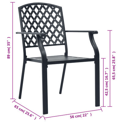 vidaXL Zunanji stoli 4 kosi mrežast dizajn jeklo črni