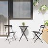 vidaXL Zložljiv bistro set 3 pcs Antracit Jeklo
