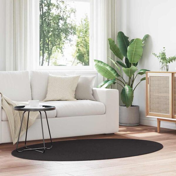 vidaXL Preproga HUARTE Črna 100 x 200 cm 100% poliester