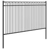 vidaXL Spike Fence Črna 200 x 166 cm Pra&scaron;no lakirano jeklo