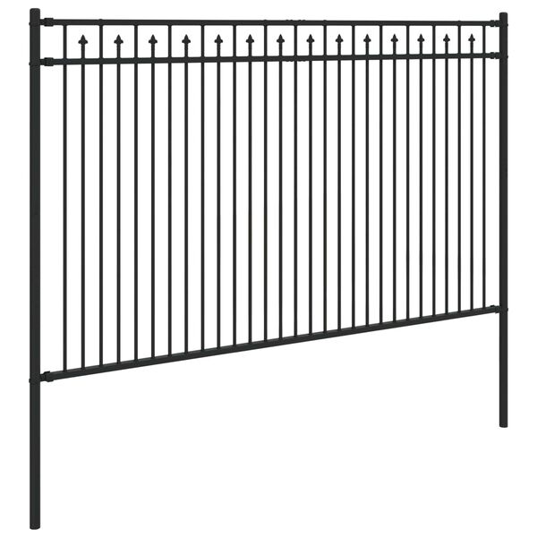 vidaXL Spike Fence Črna 200 x 166 cm Pra&scaron;no lakirano jeklo