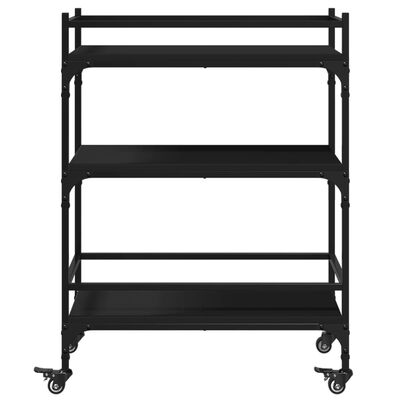 vidaXL Kuhinjski voziček črn 65x40x86,5 cm inženirski les