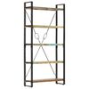 vidaXL Knjižna omara 5-nadstropna 90x30x180cm trden predelan les