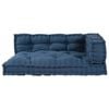 vidaXL Blazina za paletni kafi 3 pcs Indigo 120 x 80 x 38 cm Blago