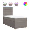 vidaXL Box spring postelja z vzmetnico taupe 80x200 cm blago