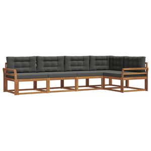 vidaXL Zunanja garnitura za sedenje 5 pcs Naravna in antracitna