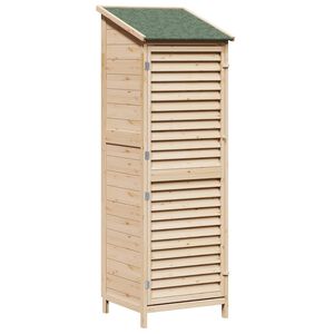 vidaXL Vrtno skladi&scaron;če s streho Naravna 59 x 56 x 176 cm Trdna smreka