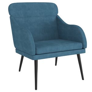 vidaXL Fotelj moder 63x76x80 cm žamet