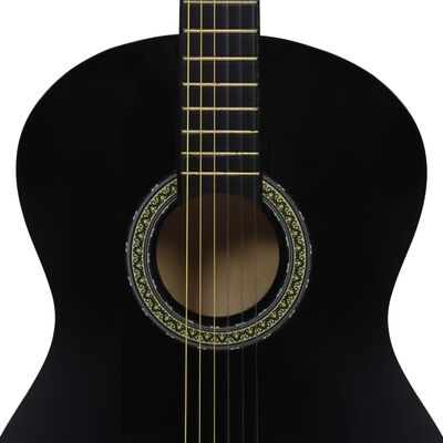 vidaXL Klasična kitara za začetnike s torbo črna 4/4 39"