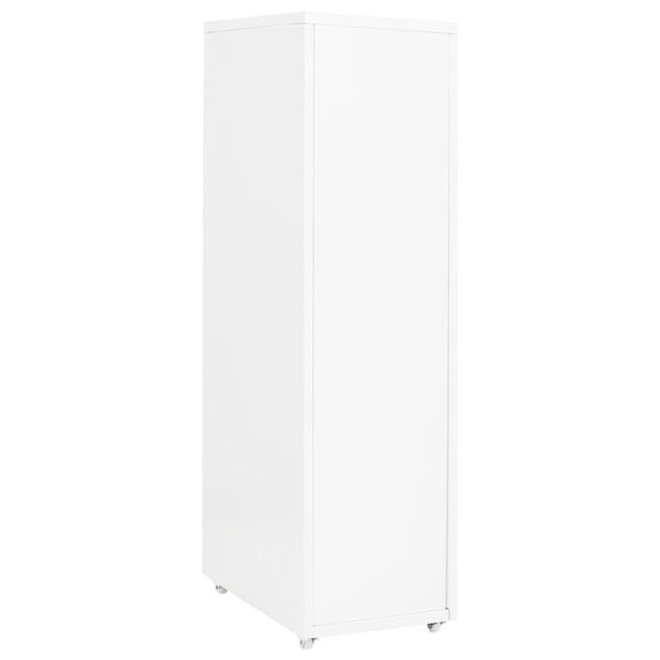 vidaXL Premična arhivska omara bela 28x41x109 cm kovinska