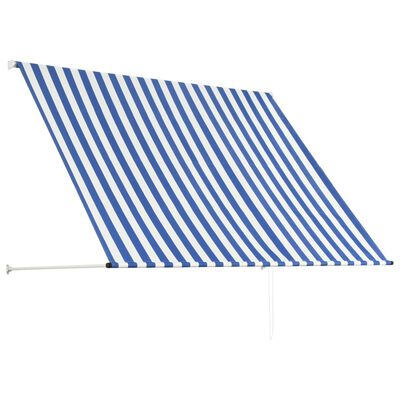 vidaXL Zložljiva tenda 200x150 cm modra in bela