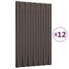 vidaXL Stre&scaron;ne plo&scaron;če 12 kosov cinkano jeklo rjave 60x36 cm