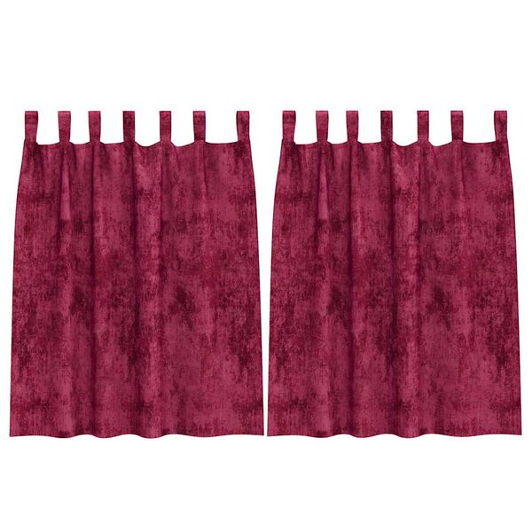 vidaXL Velvete zavese 2 pcs Vinorodna rdeča 140 x 140 cm Žamet