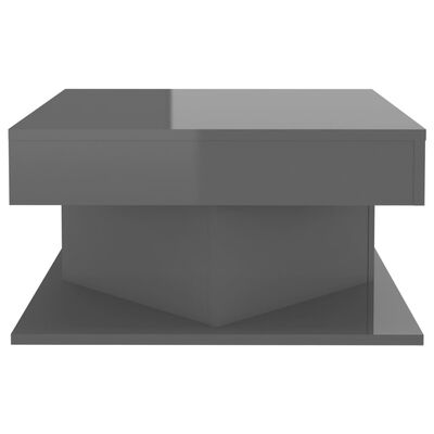 vidaXL Klubska mizica visok sijaj siva 57x57x30 cm iverna plošča