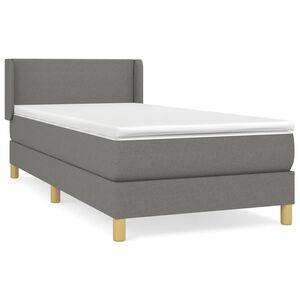 vidaXL Box spring postelja z vzmetnico temno siva 80x200 cm blago