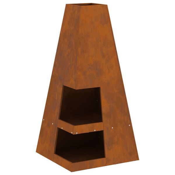 vidaXL Ogenj Rjava 50 x 50 x 100 cm Jeklo