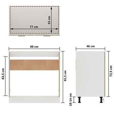 vidaXL Spodnja omarica za umivalnik sonoma hrast 80x46x81,5 cm