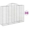 vidaXL Obokane gabion ko&scaron;are 8 kosov 200x50x140/160cm pocinkano železo