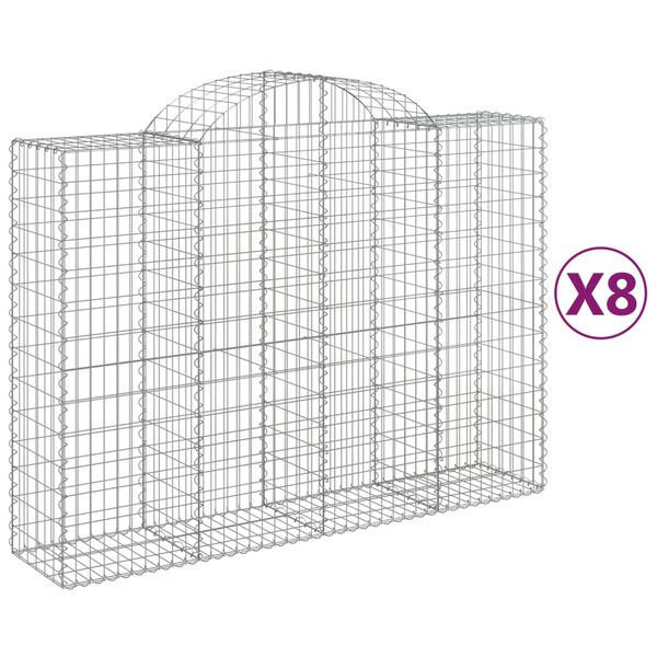 vidaXL Obokane gabion ko&scaron;are 8 kosov 200x50x140/160cm pocinkano železo