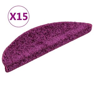 vidaXL Stopni&scaron;čne preproge 15 kosov 56x17x3 cm vijolične polkrožne