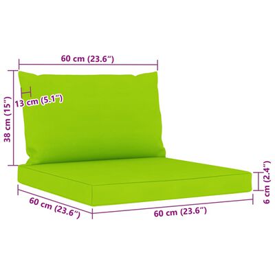 vidaXL Vrtna sedežna garnitura 10-delna s svetlo zelenimi blazinami