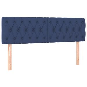 vidaXL Posteljno vzglavje modra 160x7x78/88 cm blago